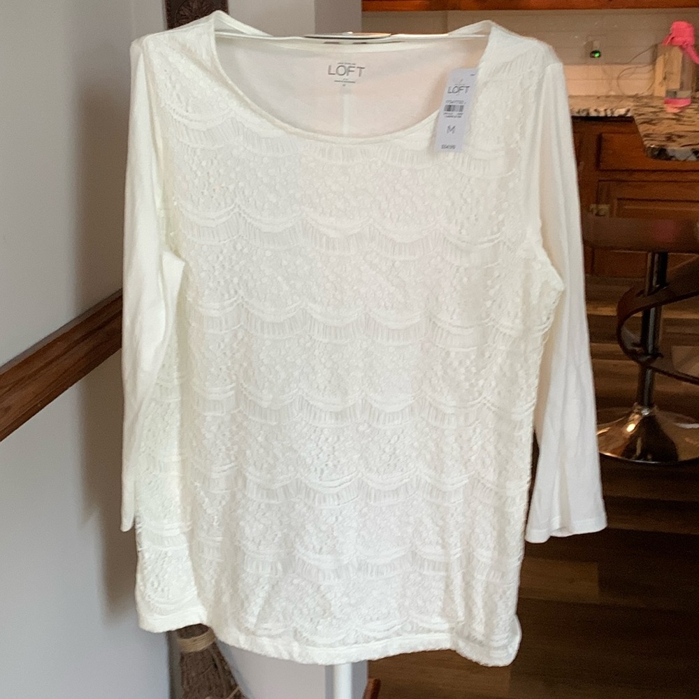 Loft lace overlay top. NWT 54.99 on sale
